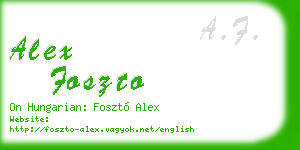 alex foszto business card